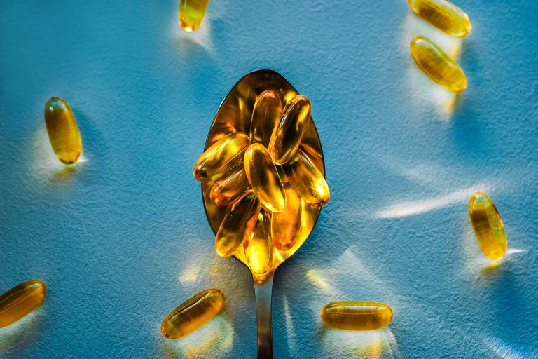 capsules of fish oil supplement